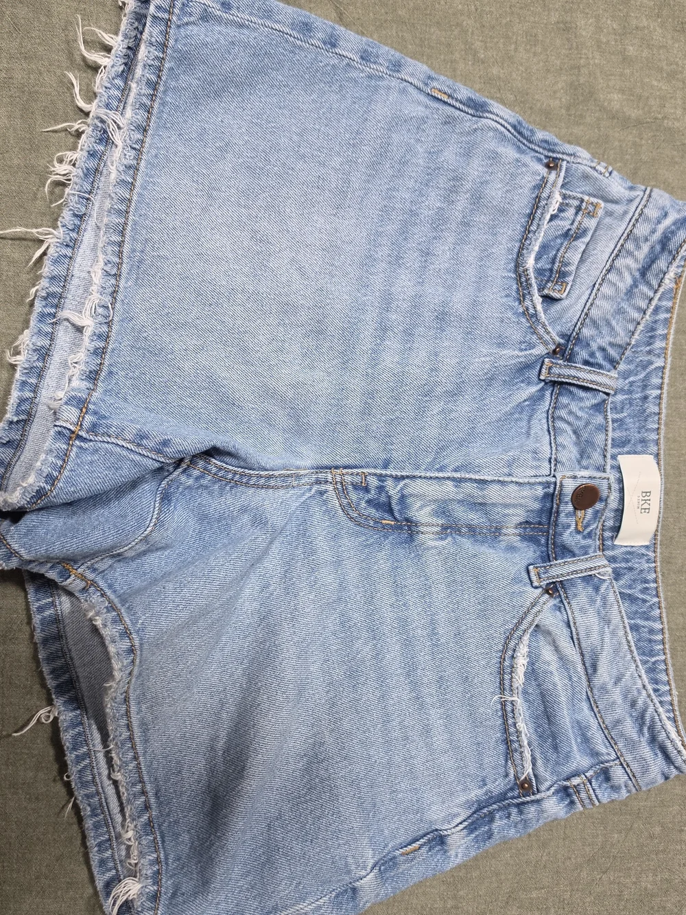 BKE Light Blue Frayed Hem Denim Cutoff Shorts - Picture 1 of 2